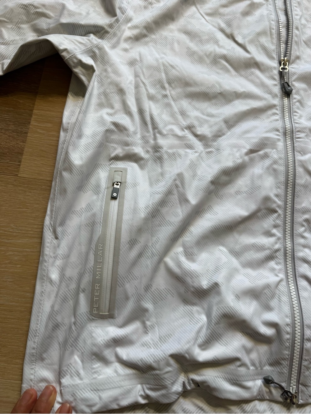 Peter Millar White Hooded Windbreaker Jacket - Picture 8 of 11